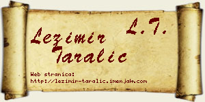Ležimir Taralić vizit kartica